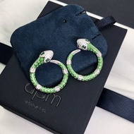 APM 熒光綠色靈蛇圓圈耳環