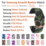 22mm Colorful Soft Silicone Watch Strap for Samsung Galaxy Watch 3 45mm/46mm Gear S3 Classic/Frontier 2 Neo Live R380/R381/R382 Amazfit GTR 47mm 2E GTR2 GTR3 Realme S Pro