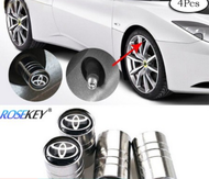 Nắp van logo Toyota mâm lốp bánh xe hơi ô tô chụp vòi hợp kim loại bảo vệ cho Vios Innova Fortuner C
