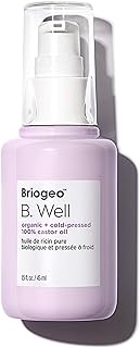 Briogeo B. Well Organic + Cold-Pressed 100% Castor Oil, Healthy Hair, Eyelashes, Eyebrows and Hydrated, Glowing Skin, Vegan, Phalate &amp; Paraben-Free, 1.5 oz
