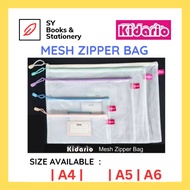 KIDARIO Mesh Zipper Bag with Name Card Pocket A4 / A5 / A6 / Pastel Color