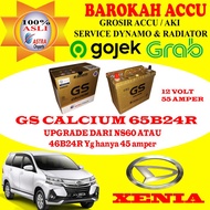 AKI GS ASTRA MOBIL DAIHATSU XENIA GS CALCIUM 65B24R , 55 AH