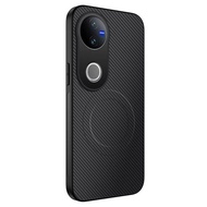 Cho Vivo V50 V40 Pro Lite 5g 2025 trường hợp sợi Carbon từ ốp da cho vivov50 v50lite v40pro vivov40