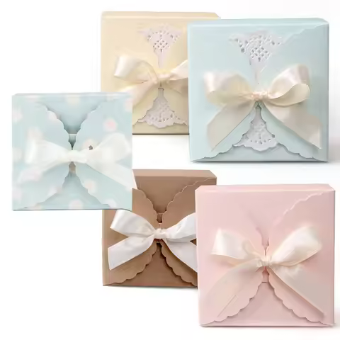 Jewelry Organizer Gift Box Necklace Earrings Ring Paper Packaging Box 9*9*5cm Paper boxes
