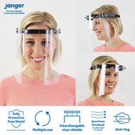 Janger - 英國Janger 2件裝 SGS認證 EN166 頭箍式 雙面 專業護目防飛沬防護面罩 （可選黑/白色）