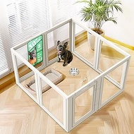 FXW AuraSpace Acrylic Indoor Dog Playpen for Small and Medium Dogs, 30 Inch, 8 Panels, White
