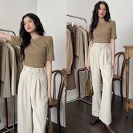 Lavaluna] Asoka Loose Pants Trousers - Anti-Wrinkle Pants - Women's Work Culottes