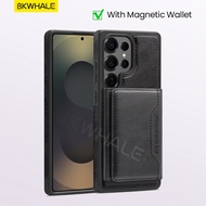BKWHALE เคสโทรศัพท์กระเป๋าสตางค์แม่เหล็กสำหรับ Samsung Galaxy S25 Ultra S25Edge S25+ S24 Ultra S24+