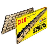 D.I.D 520VX3 Gold Motorcycle Chain (Made in Japan)