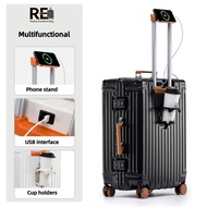 Aluminum Frame Abrasion Resistant Luggage 20/24/28 Inch Sturdy Large Capacity Waterproof Combination