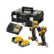ชุดสว่านกระแทกและไขควงกระแทกไร้สาย (พร้อมแบตเตอรี่และแท่นชาร์จ) DEWALT DCK2050S2T-B1 20 โวลต์ (13042
