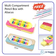 Abacus Multifunctional Two-Side Pencil Case Box Stationery Set (FREE Mechanical Pencil) Kotak Pensil