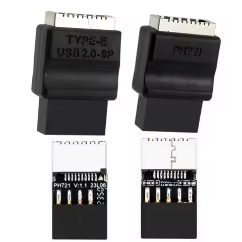 USB 2.0 9Pin/9P Internal Header to Type E Adapter Connector USB 2.0 9 Pin Converter for Type C Front