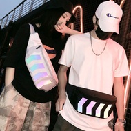 Store New Trendy Personality Chest Bag Fashion Reflective Couple Small Waist Bag Water-Resistant Uni
