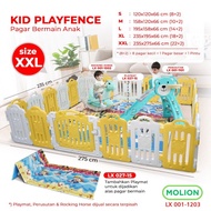 MOLION Pagar Bayi Babyfence Mainan Anak SET Balita Baby Fence Pagar Bayi Prosotan Kuda Kudaan Playfe