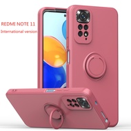 Xiaomi Redmi Note 11 Case with 360° Ring Kickstand Liquid Silicone Linner Shockproof Protective Mi 10T 11T 10 PRO  Case