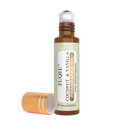 EUQEE 10ml Roll-on Perfume Oils Coconut & Vanilla White Musk Orange Blossom Parma Violet Long-Lastin