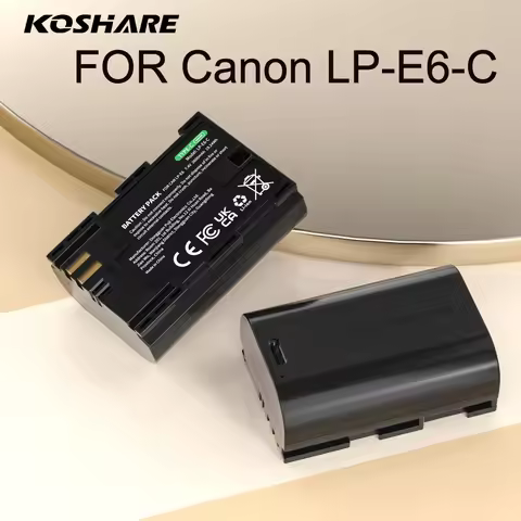 KOSHARE LP-E6 LPE6 LP-E6N 7.4V 2600mAh Battery for Canon EOS 5DS R 5D Mark II 5D Mark III 6D 7D 80D 