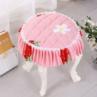 Thick Round Stool Cover Lace Round Stool Cover Multi-Purpose Ruffled Round Stool Cushion Dressing St