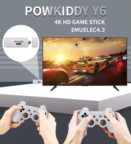 Y6 2.4G Wireless Game TV Stick Retro PS1 Family 4K HD Portable Video Game Console Support Multiplaye