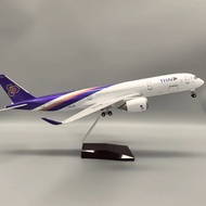 A350 Taihang Airplane Model with Wheels with Light 47cm Simulation Passenger Airplane Airplane Model