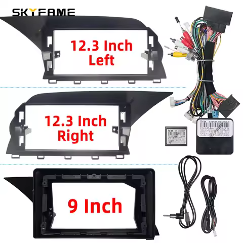 SKYFAME Car 12.3/9 Inch Frame Fascia Adapter Canbus Box Android Radio Dash Fitting Panel Kit For Ben