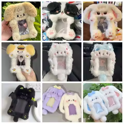 Multifunctional Photocard Case Big Eared Rabbit/Border Collie Rabbit/Dog/Cat Photo Card Holder Card 