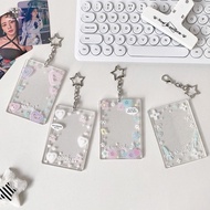 JEREMY1 Acrylic Photocard Holder, 2.7x4.1 Inch Transparent Photo Card Case, Creative Cute with Keych