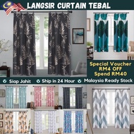 Hook Type Modern Langsir Curtain Semi Blackout Langsir Pintu Door Curtain Ready Stock In Malaysia Tirai Tingkap