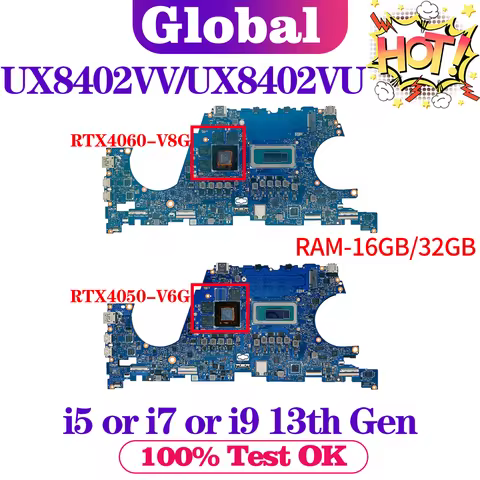 UX8402V UX8402VV UX8402VU BX8402V RX8402V Mainboard For ASUS Laptop Motherboard i5 i7 i9 13th RTX406