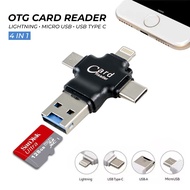 Otg CARD READER 4 IN 1 LIGHTNING MICRO USB TYPE C - CR125