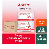 Zappy Ultimate Antiseptic Wet Wipes 10R (12 or 48 Packets)