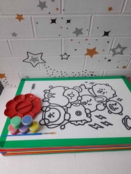 paket lengkap 6pcs melukis 33x50x1 / mewarnai / styrofoam lukis / edukasi / sterofom / alat melukis