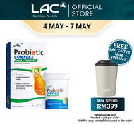 [Expiry Mar 2027] LAC Probiotic Complex 75 Billion CFUs (30 Vegetable Capsules) for Immune Digestion
