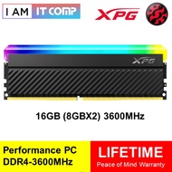 ADATA XPG SPECTRIX D45G 16GB ( 8GBX2 ) 1 PAIR DDR4 3600MHz U-DIMM RGB DESKTOP RAM