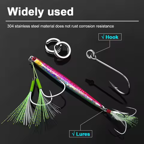 FishTrip Fishing Split Ring Set 100-250pcs Stainless Steel Lure Connector Heavy Duty Flattened Fishi