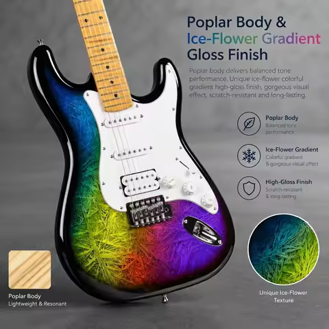 S-S-H Pickup Electric Guitar, Deviser L-G2S-4, Carbonized Neck, 22 Frets, Single Tremolo, Gloss Fini