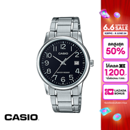 CASIO นาฬิกาข้อมือ CASIO รุ่น MTP-V002D-1BUDF วัสดุสเตนเลสสตีล สีดำ