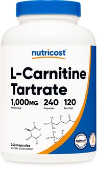 L-Carnitine Tartrate 1,000mg, 240 Capsules - 500mg Per Capsule, 120 Servings