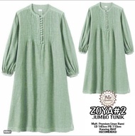 ZOYA TUNIK SUPER JUMBO POLOS. TUNIK WANITA BAHAN LINEN. MIDI CANTIK MODEL TERLARIS