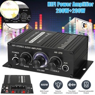 hdmNatalie Audio 2-Channel Stereo Power Amplifier Portable Sound Amplifier AUX Input Speaker Amp For