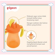 Pigeon Petite Straw Bottle - Orange/Pink | Baby Drink Bottle | Straw Baby Drinking Bottle