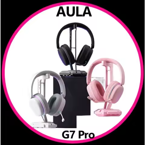 AULA G7 Pro Gaming Headphone RGB Light Ultra-Low Latency 2.4G Wireless Tri-mode Custom Earphone PC E
