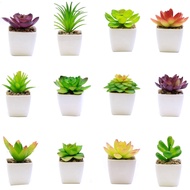 Mini Succulents Artificial - 7cm Succulents Plants Artificial Mini Plants in Pot,  Assorted Decorati
