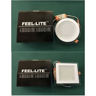 ( Taiwan Technology ) Feel-Lite 12 Watt 4 Inch Square/Round LED Downlight With Glass Daylight 6400K