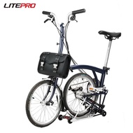 Litepro Portable Waterproof Front Bag Folding Bicycle Retro Leather For Brompton Dahon Bike Storage 