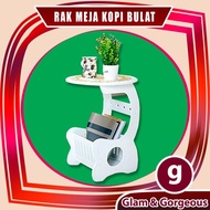 PUTIH Corner table newspaper table / minimalist white table / round coffee table / shabby chick tabl