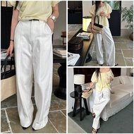 [Em.Cloud] CC B.Sunset 9088 White Khaki Straight-Leg Pants