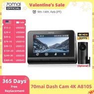 New 70mai 4K Dash Cam A810S HDR Supercapacitor 4G LTE Wi-Fi 6 Voice Control GPS ADAS 70mai A810S Upg
