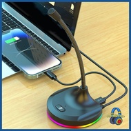 MOOMMY Professional USB Condenser Microphone PC Microphone USB Microphone with LED Lighting for PC C